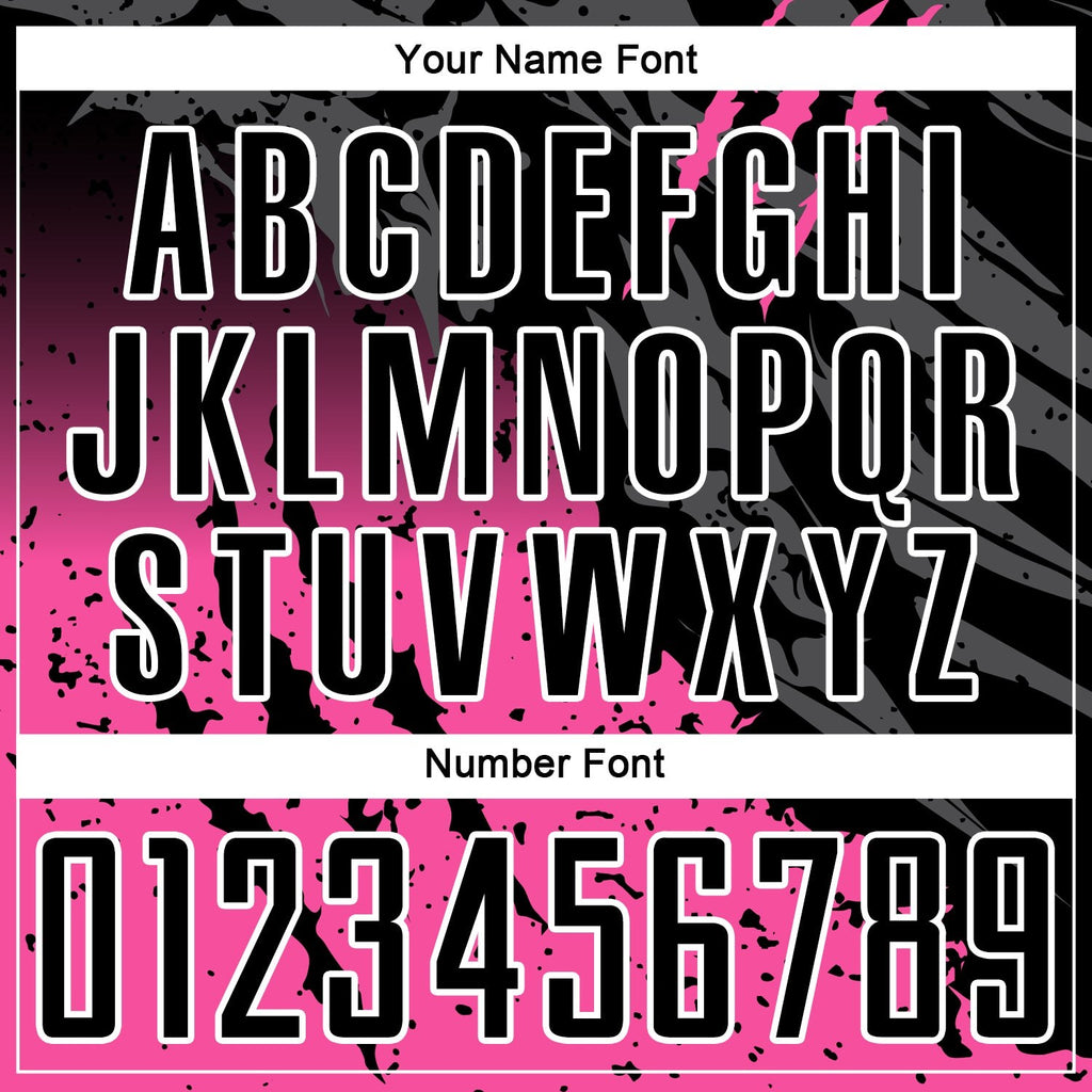 Custom Black Pink-White Gradient Scratch Splash Sublimation Soccer Uniform Jersey photo 5