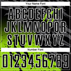 Custom Black Neon Green-White Gradient Scratch Splash Sublimation Soccer Uniform Jersey photo 5
