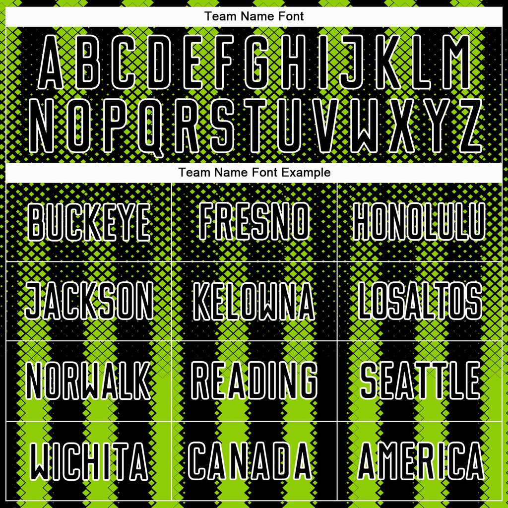 Custom Black Neon Green-White Geometric Shape Sublimation Soccer Uniform Jersey photo 4