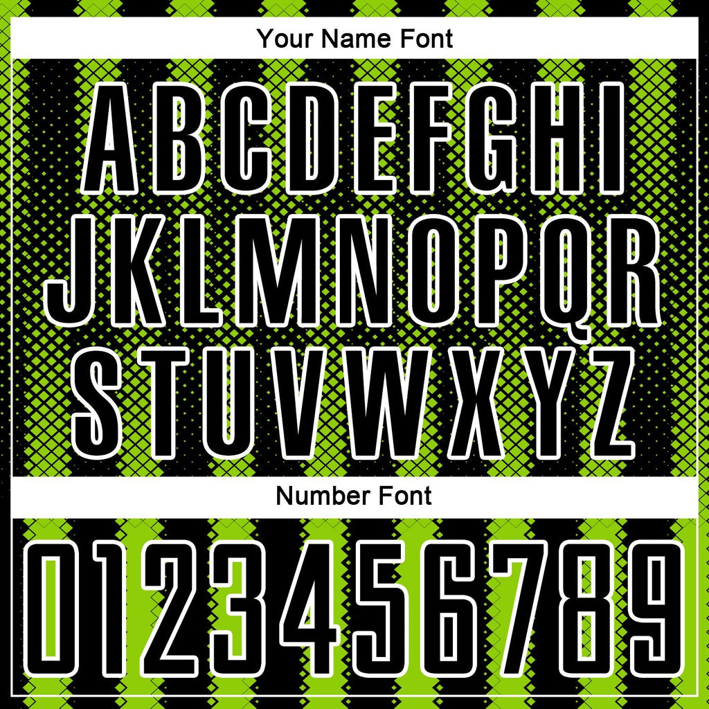 Custom Black Neon Green-White Geometric Shape Sublimation Soccer Uniform Jersey photo 5