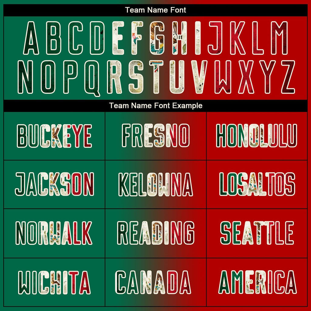 Custom Red Vintage Mexican Flag Kelly Green Black-Cream Sublimation Gradient Fashion Soccer Uniform Jersey photo 4