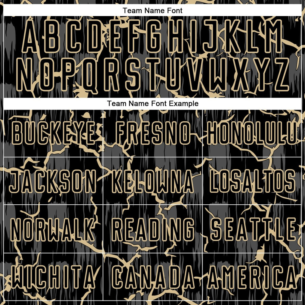 Custom Black Vegas Gold Lightning Sublimation Soccer Uniform Jersey photo 4