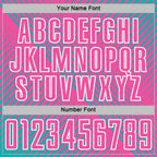 Custom Aqua Pink-White Line Sublimation Soccer Uniform Jersey photo 5