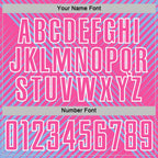 Custom Light Blue Pink-White Line Sublimation Soccer Uniform Jersey photo 5