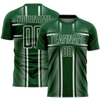 Custom Green White Lines Sublimation Soccer Uniform Jersey