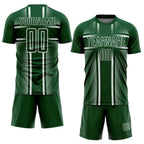 Custom Green White Lines Sublimation Soccer Uniform Jersey photo 2