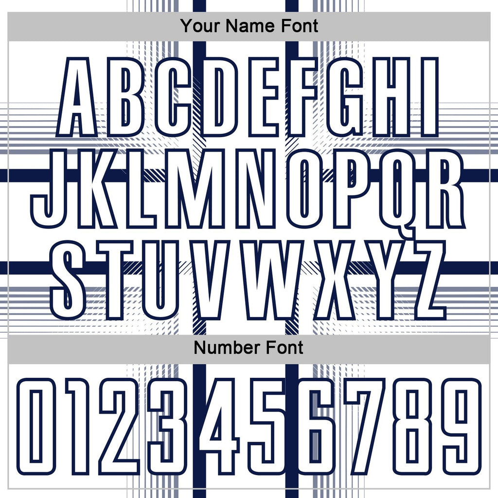 Custom White Navy Lines Sublimation Soccer Uniform Jersey photo 5