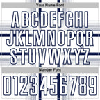 Custom White Navy Lines Sublimation Soccer Uniform Jersey photo 5