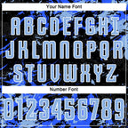 Custom Black Light Blue Royal-White Fluid Art Splash Sublimation Soccer Uniform Jersey photo 5