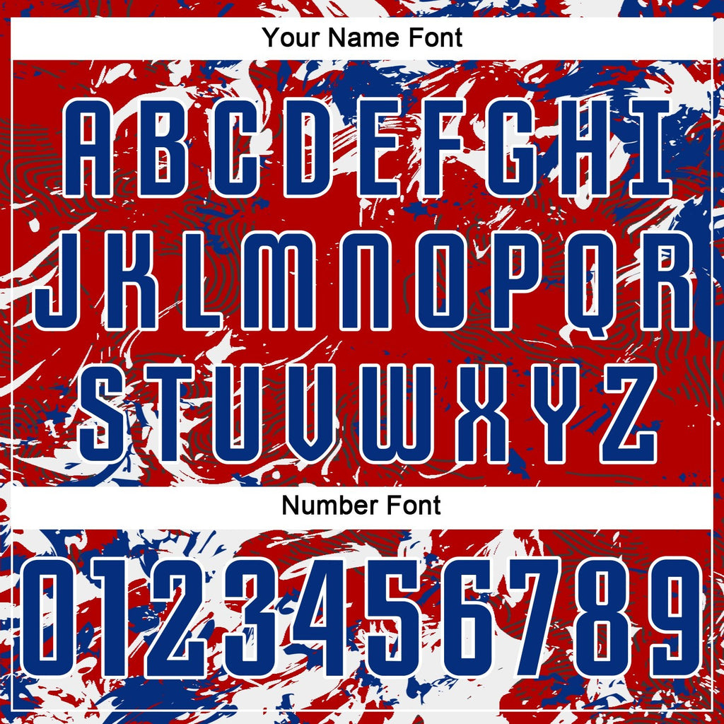 Custom Red Royal-White Fluid Art Splash Sublimation Soccer Uniform Jersey photo 5