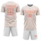 Custom White Orange Geometric Shape Sports Sublimation Soccer Uniform Jersey photo 2