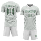Custom White Green Geometric Shape Sports Sublimation Soccer Uniform Jersey photo 2