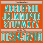 Custom Orange Aqua-White Geometric Shape Sports Sublimation Soccer Uniform Jersey photo 5