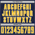Custom Navy Gold-White Geometric Shape Sports Sublimation Soccer Uniform Jersey photo 5