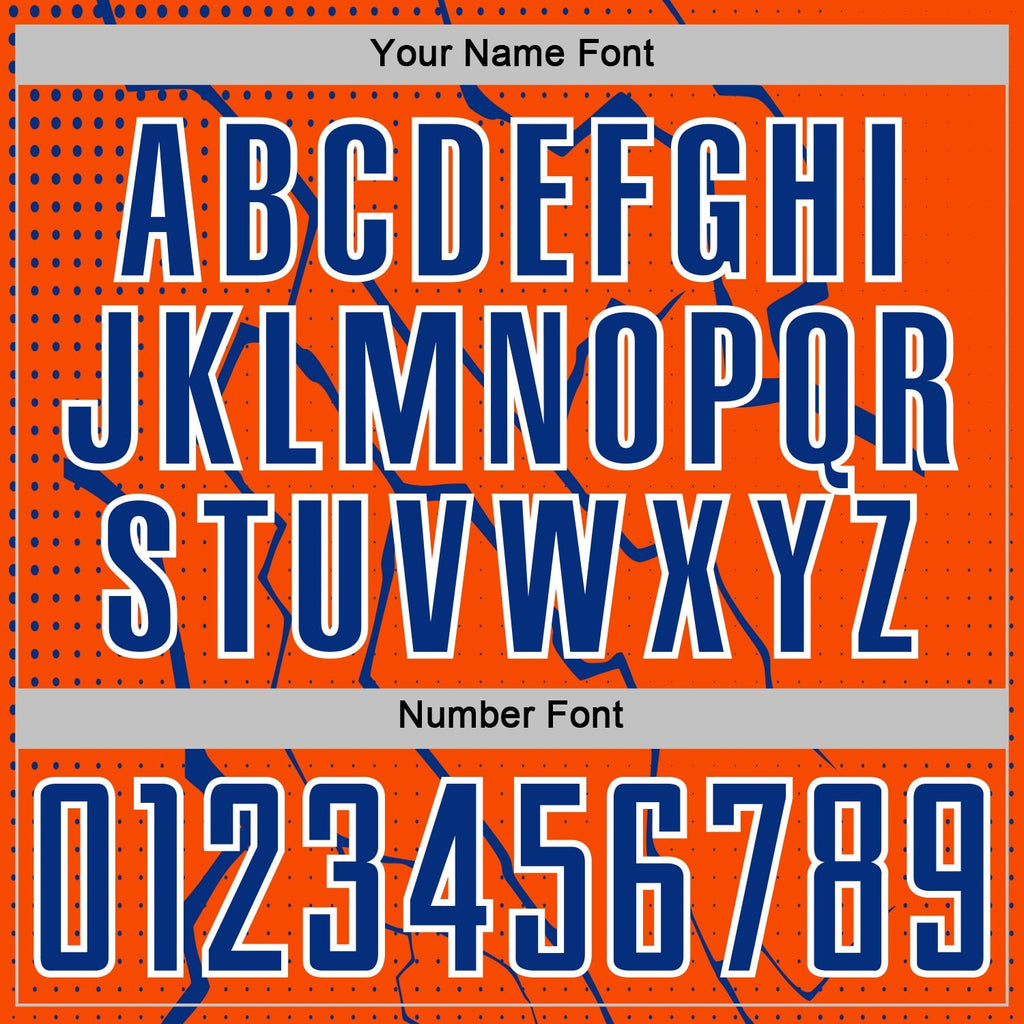 Custom Orange Royal-White Lightning Sports Sublimation Soccer Uniform Jersey photo 5