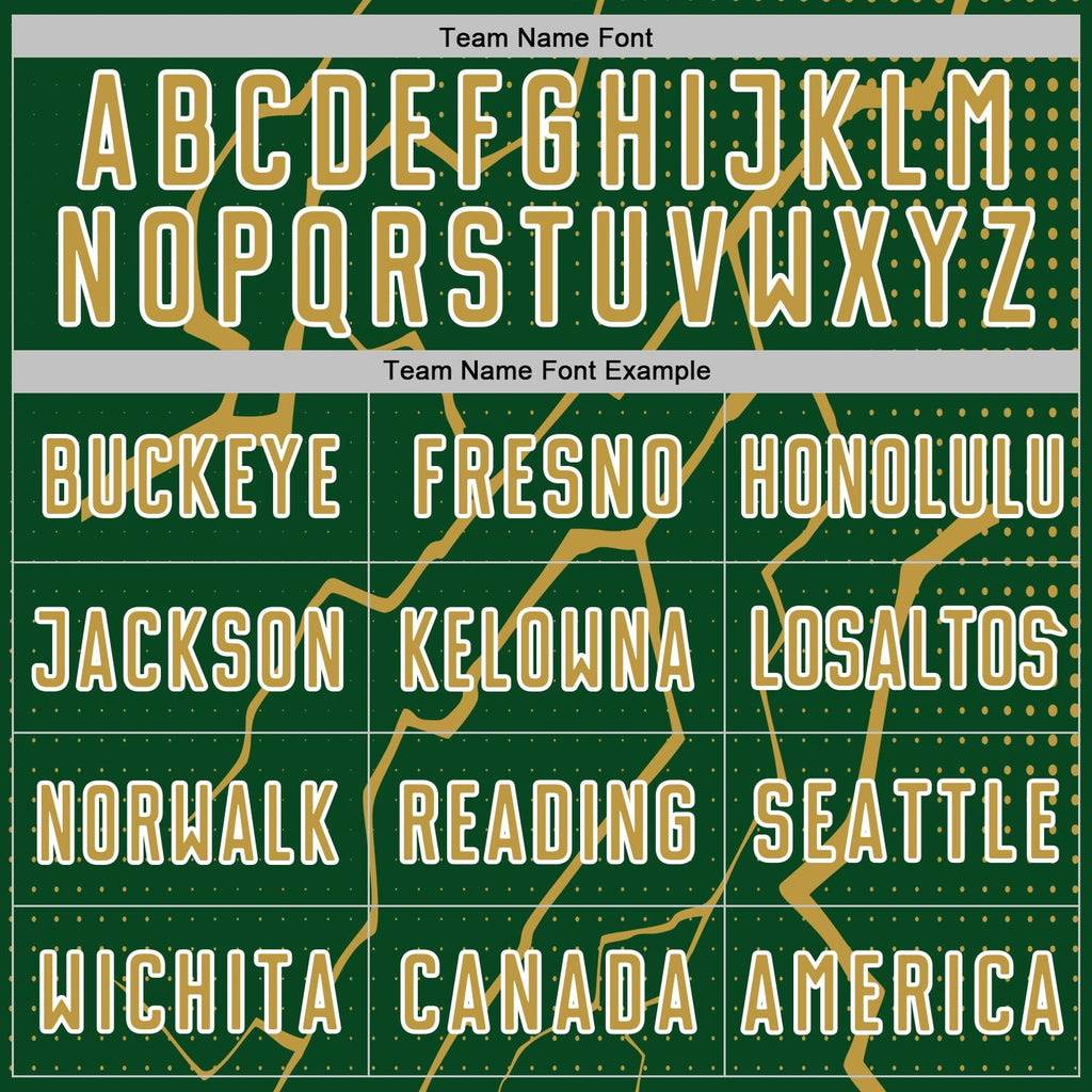 Custom Green Old Gold-White Lightning Sports Sublimation Soccer Uniform Jersey photo 4