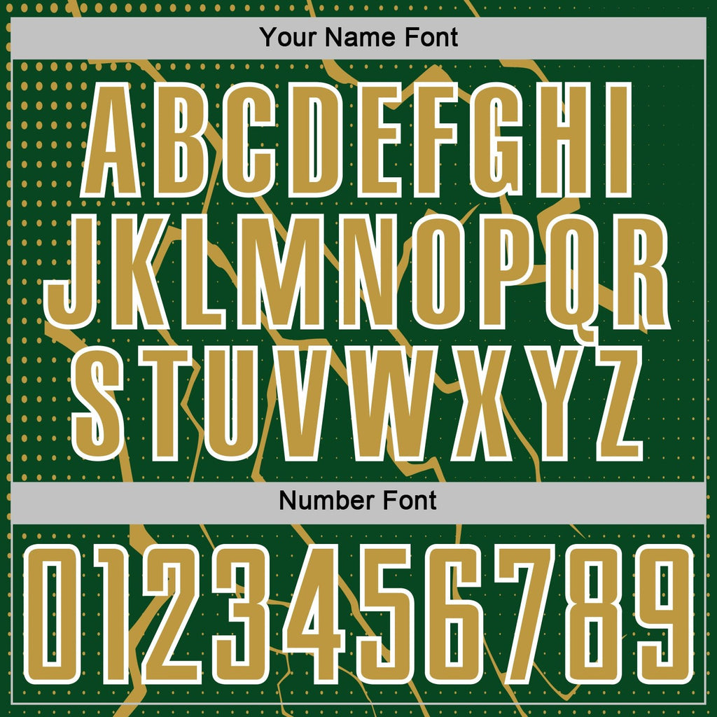 Custom Green Old Gold-White Lightning Sports Sublimation Soccer Uniform Jersey photo 5