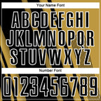 Custom Old Gold Black-White Lines Sports Sublimation Soccer Uniform Jersey photo 5