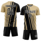 Custom Vegas Gold Black-White Lines Sports Sublimation Soccer Uniform Jersey photo 2