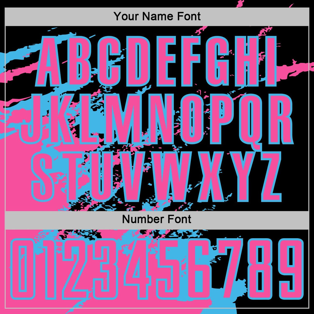Custom Black Pink-Sky Blue Abstract Fragment Art Splash Sports Sublimation Soccer Uniform Jersey photo 5