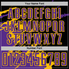 Custom Black Purple-Gold Abstract Fragment Art Splash Sports Sublimation Soccer Uniform Jersey photo 5