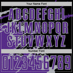 Custom Black Purple-Gray Abstract Fragment Art Splash Sports Sublimation Soccer Uniform Jersey photo 5
