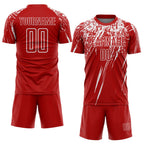 Custom Red White Splash Sports Sublimation Soccer Uniform Jersey photo 2