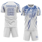 Custom White Royal Splash Sports Sublimation Soccer Uniform Jersey photo 2