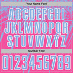 Custom Pink Light Blue-White Splash Sports Sublimation Soccer Uniform Jersey photo 5