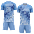 Custom Light Blue Royal-White Argentina Round Sports Sublimation Soccer Uniform Jersey photo 2