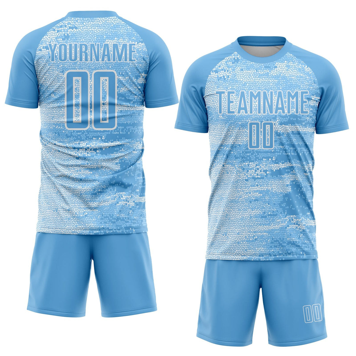 Custom Light Blue White Argentina Geometric Pattern Sports Sublimation Soccer Uniform Jersey photo 2
