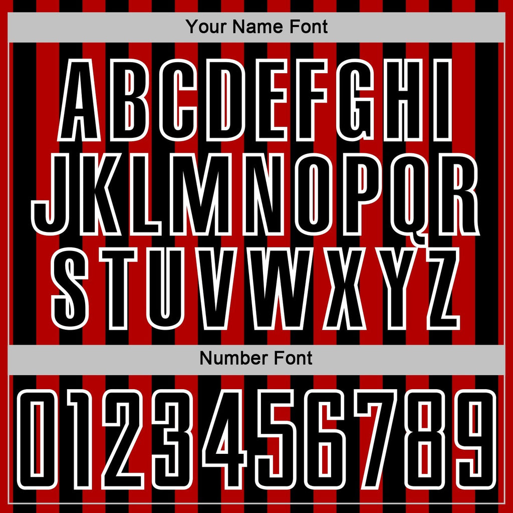 Custom Red Black-White Stripe Sports Sublimation Soccer Uniform Jersey photo 5