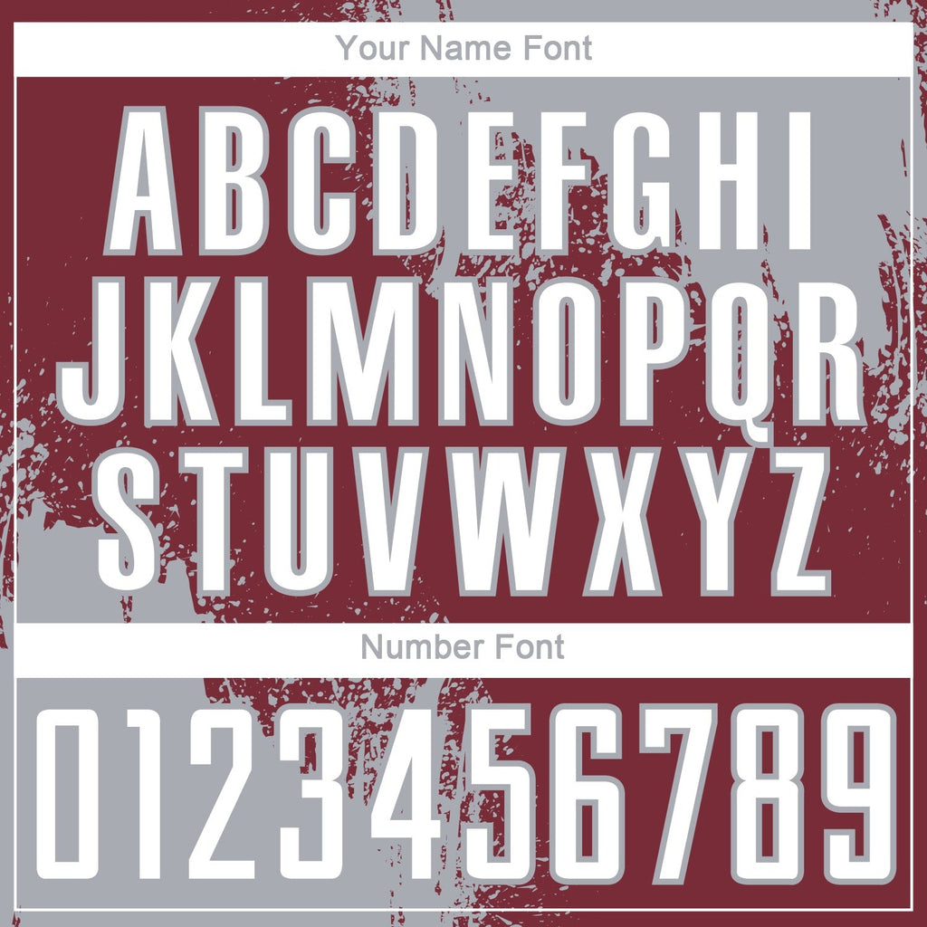 Custom Burgundy White-Gray Abstract Brush Stroke Sports Sublimation Soccer Uniform Jersey photo 5