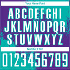 Custom Purple White-Aqua Abstract Brush Stroke Sports Sublimation Soccer Uniform Jersey photo 5