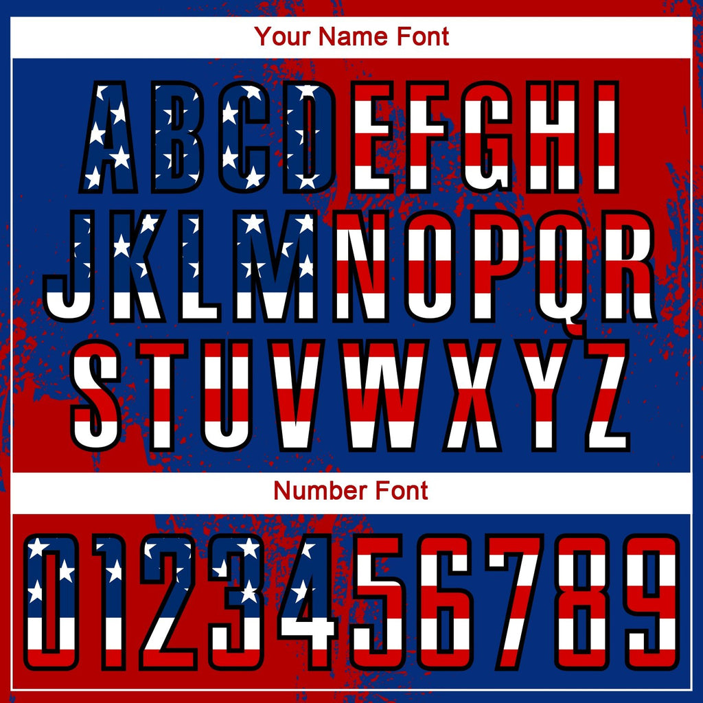 Custom Royal USA Flag Red-Black Abstract Brush Stroke Sports Sublimation Soccer Uniform Jersey photo 5