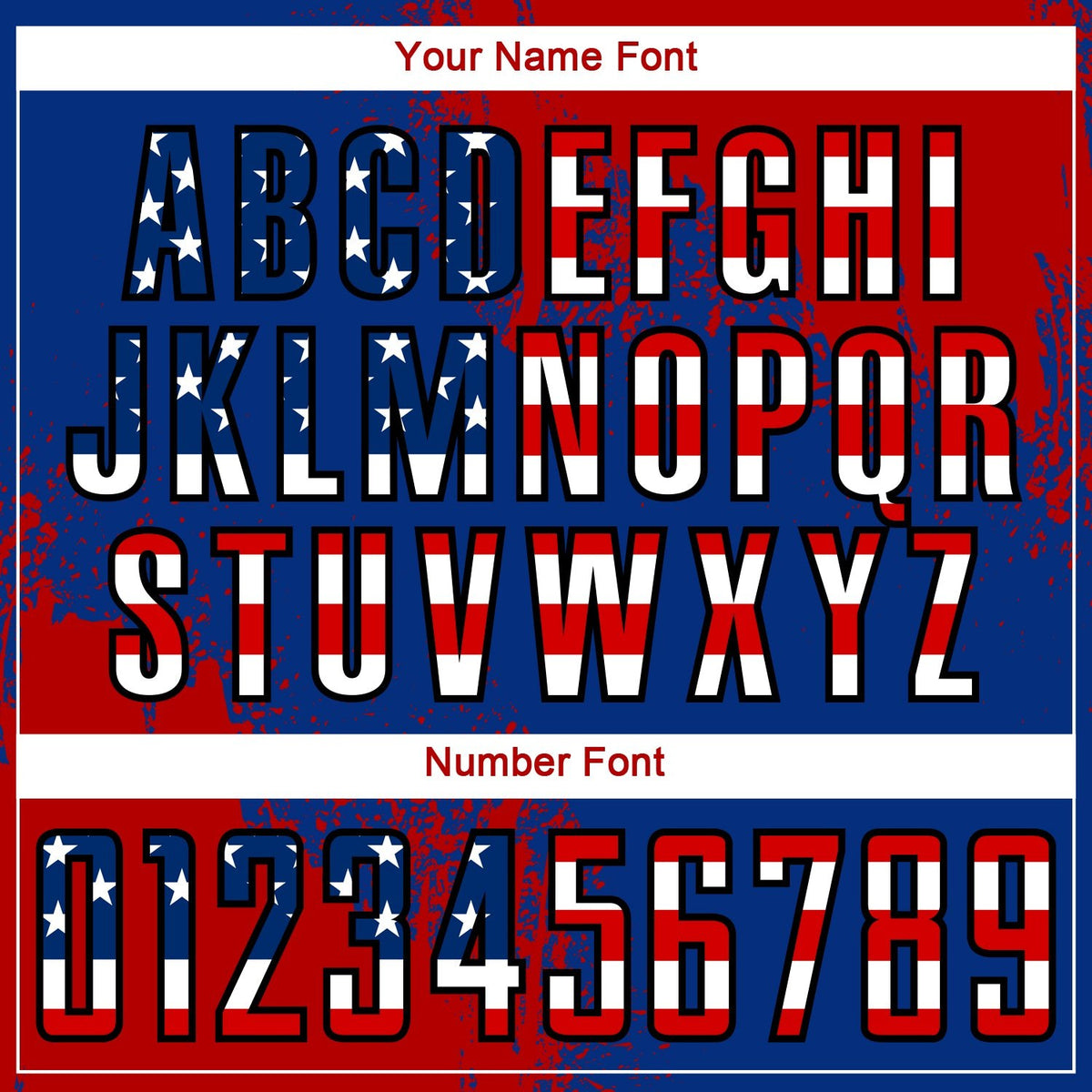 Custom Royal USA Flag Red-Black Abstract Brush Stroke Sports Sublimation Soccer Uniform Jersey photo 5