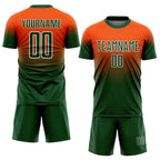 Custom Orange Green-White Fade Fashion Sublimation Soccer Uniform Jersey photo 2