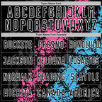 Custom Black White Pink-Sky Blue Dripping Splatter Cracked Texture Sublimation Soccer Uniform Jersey photo 4
