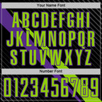 Custom Black Neon Green-Purple Diagonal Stripes Sports Sublimation Soccer Uniform Jersey photo 5