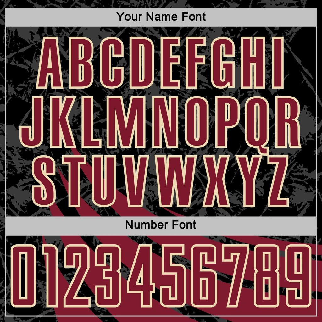 Custom Black Crimson-Cream Distressed Diagonal Stripes Wind Shapes Sports Sublimation Soccer Uniform Jersey photo 5