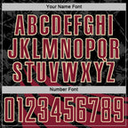 Custom Black Crimson-Cream Distressed Diagonal Stripes Wind Shapes Sports Sublimation Soccer Uniform Jersey photo 5