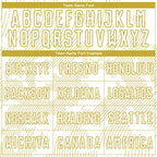 Custom White-Old Gold Curve Lines Sublimation Soccer Uniform Jersey photo 4