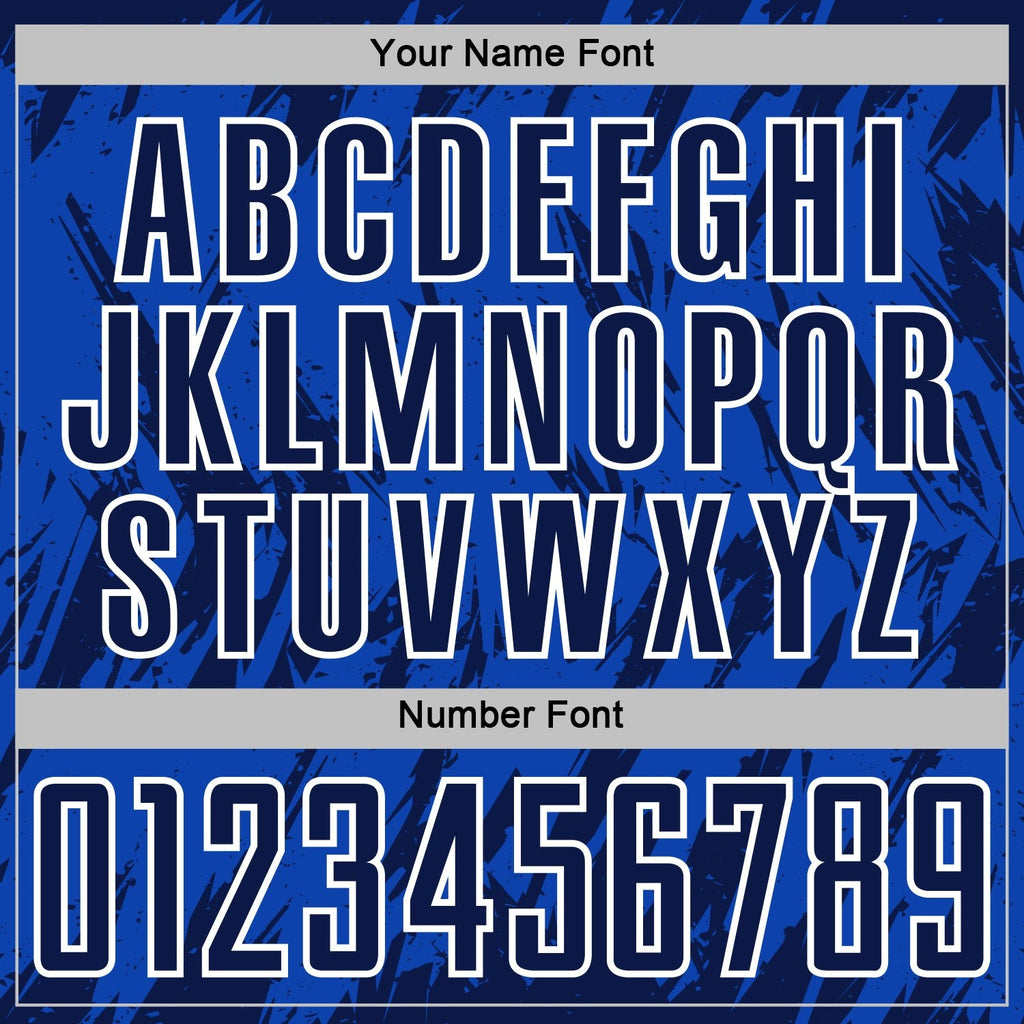 Custom Thunder Blue Navy-White Splatter Torn Sharp Brush Stroke Sublimation Soccer Uniform Jersey photo 5