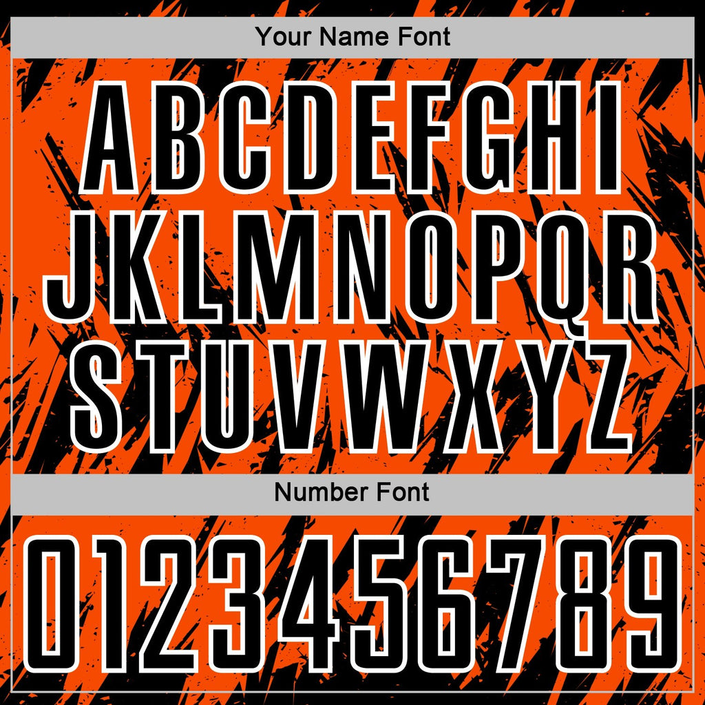 Custom Orange Black-White Splatter Torn Sharp Brush Stroke Sublimation Soccer Uniform Jersey photo 5