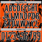 Custom Orange Black-White Splatter Torn Sharp Brush Stroke Sublimation Soccer Uniform Jersey photo 5