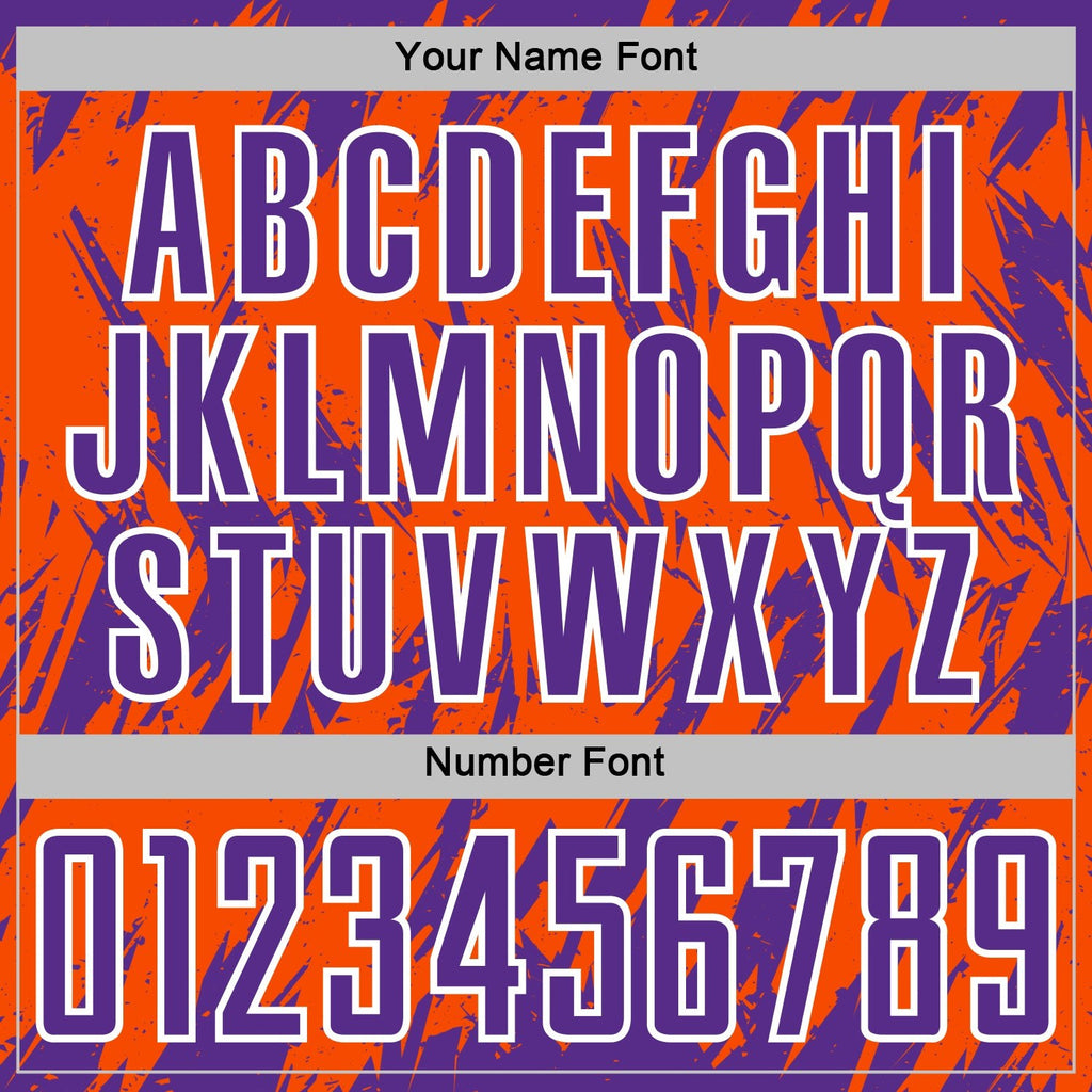Custom Orange Purple-White Splatter Torn Sharp Brush Stroke Sublimation Soccer Uniform Jersey photo 5