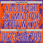 Custom Orange Purple-White Splatter Torn Sharp Brush Stroke Sublimation Soccer Uniform Jersey photo 5