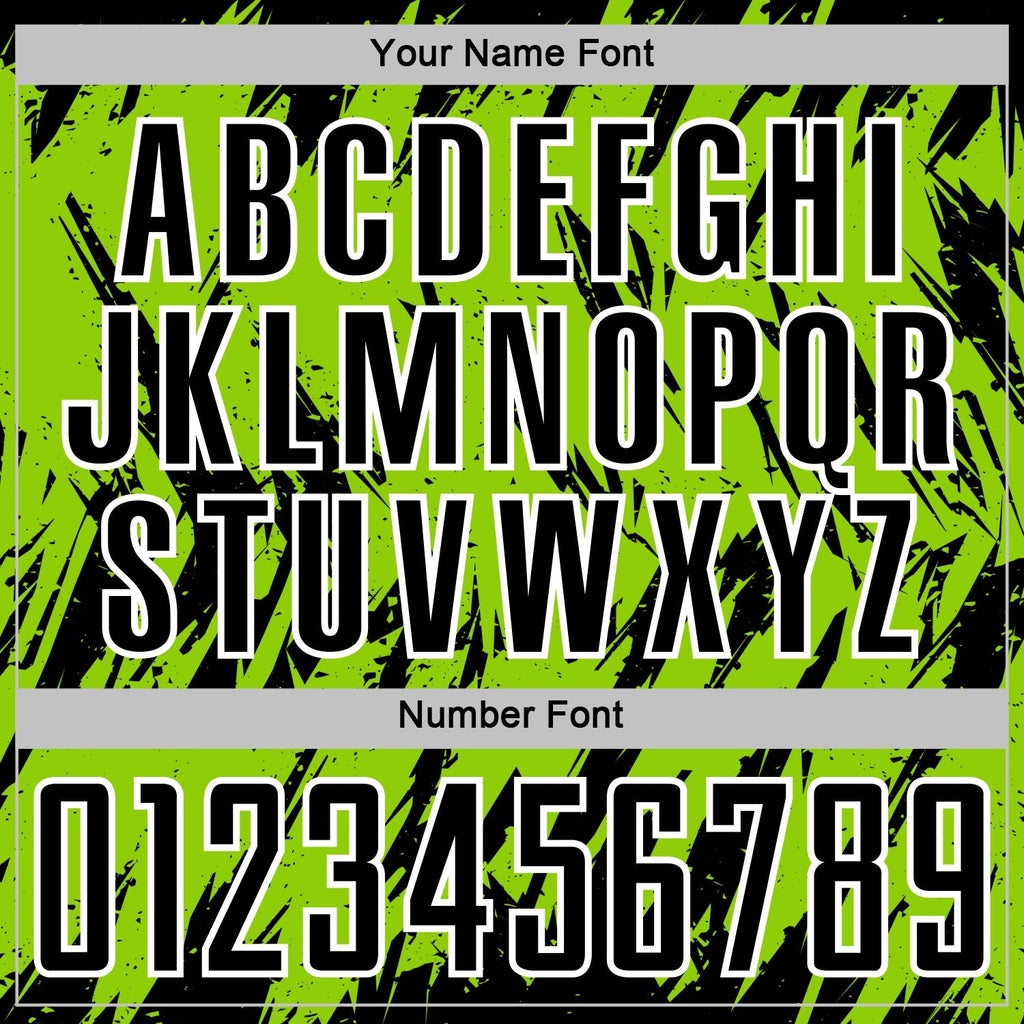 Custom Neon Green Black-White Splatter Torn Sharp Brush Stroke Sublimation Soccer Uniform Jersey photo 6