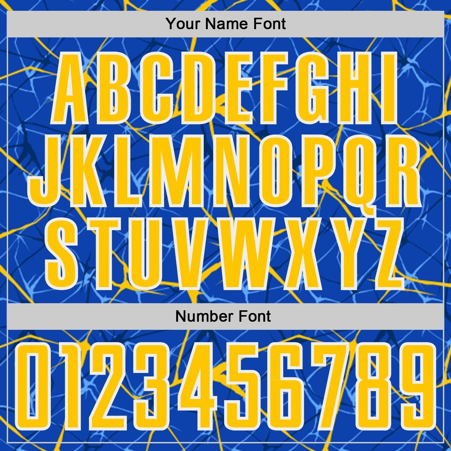 Custom Thunder Blue Yellow-White Abstract Network Crackle Sublimation Soccer Uniform Jersey photo 5