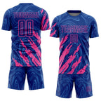 Custom Royal-Pink Brush Stroke Splatter Liquid Swirl Sublimation Soccer Uniform Jersey photo 2